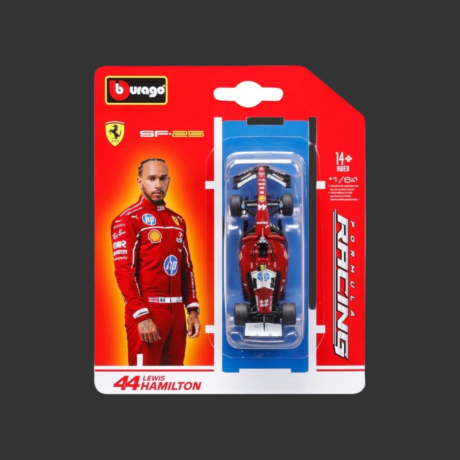 Bburago - Formula 1 - Scuderia Ferrari 2025 SF - 25 44 Lewis Hamilton - 1:64 - Scale Theory India