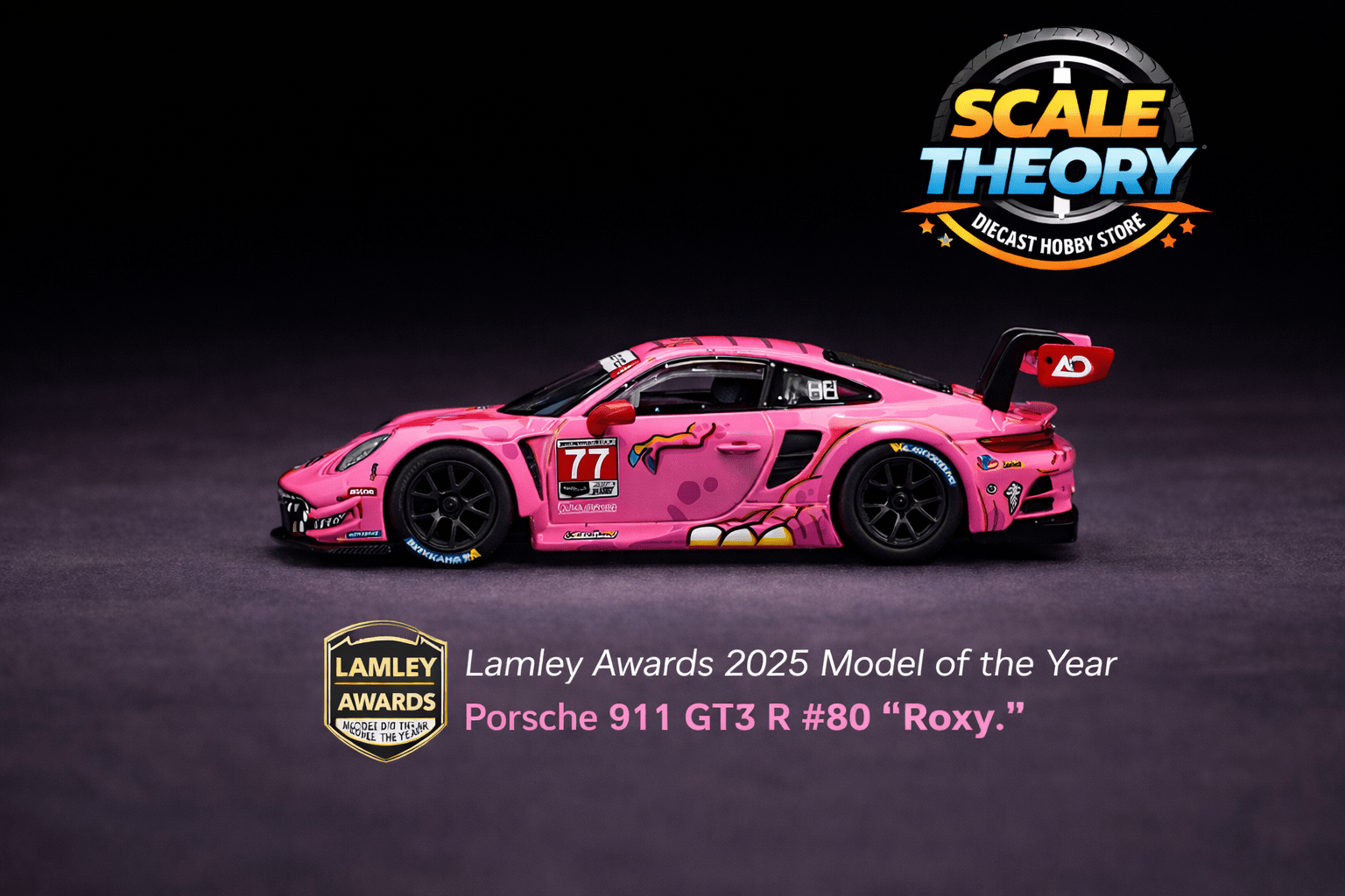 MiniGT - Porsche 911 GT3 R 77 AO Racing 2024 IMSA Road America - Roxy - Scale Theory India